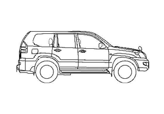 Download drawing Toyota Land Cruiser Prado 120 LWB SUV 2007 in ai pdf ...
